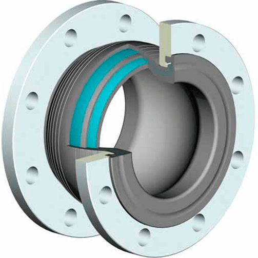 Компенсатор резиновый фланцевый, DN 350 мм., сталь, Zetkama